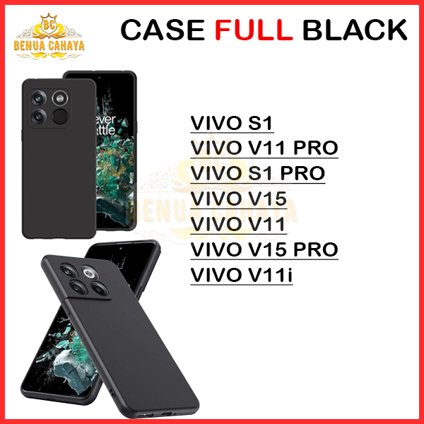 SOFTCASE VIVO S1 / S1 PRO / V11 / V11i / V11 PRO / V15 / V15 PRO - CASE FULL BLACK - BENUA CAHAYA