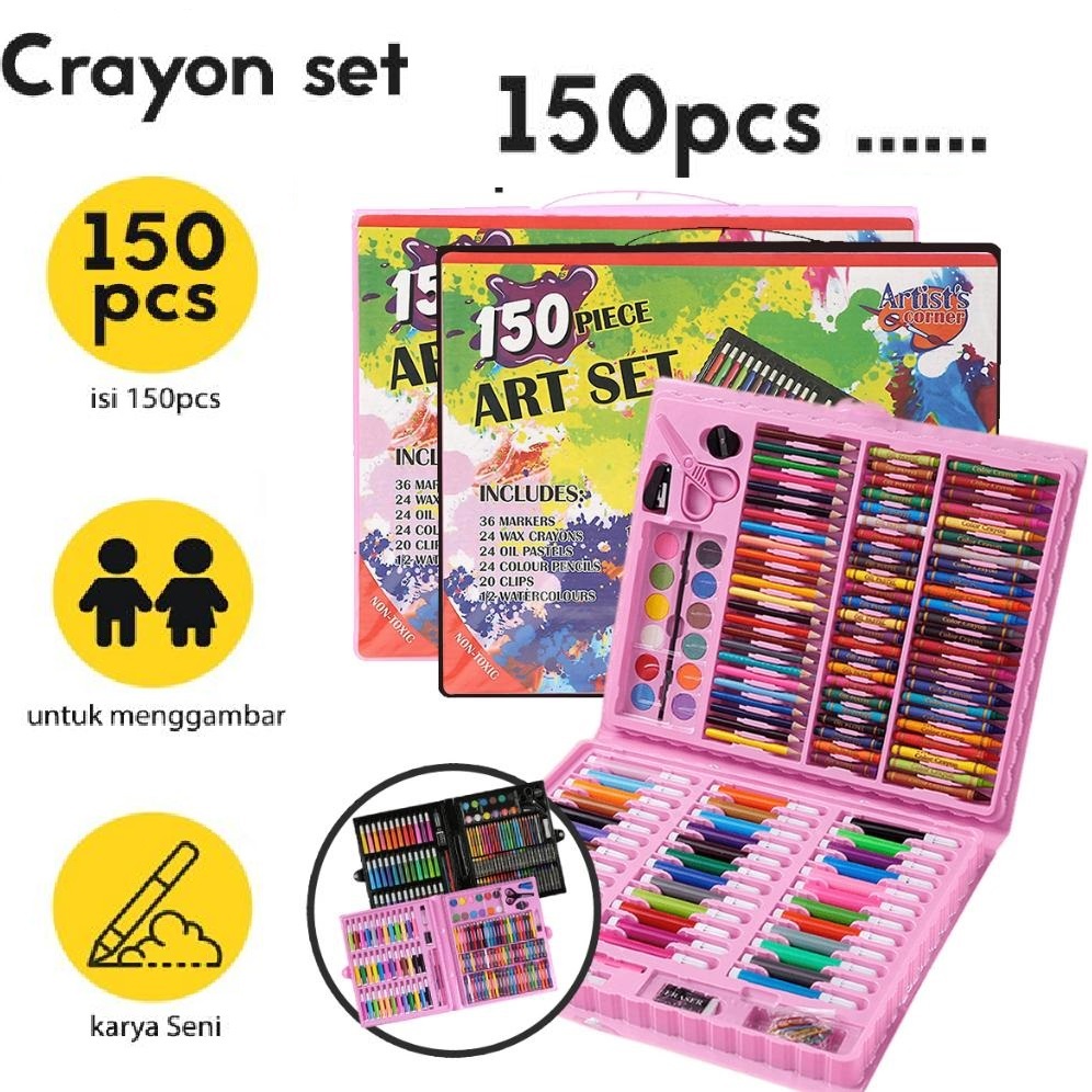 

Crayon Set Anak 150 & 208 Pcs Pensil Warna Gambar / Alat Tulis & Lukis Melukis ATK