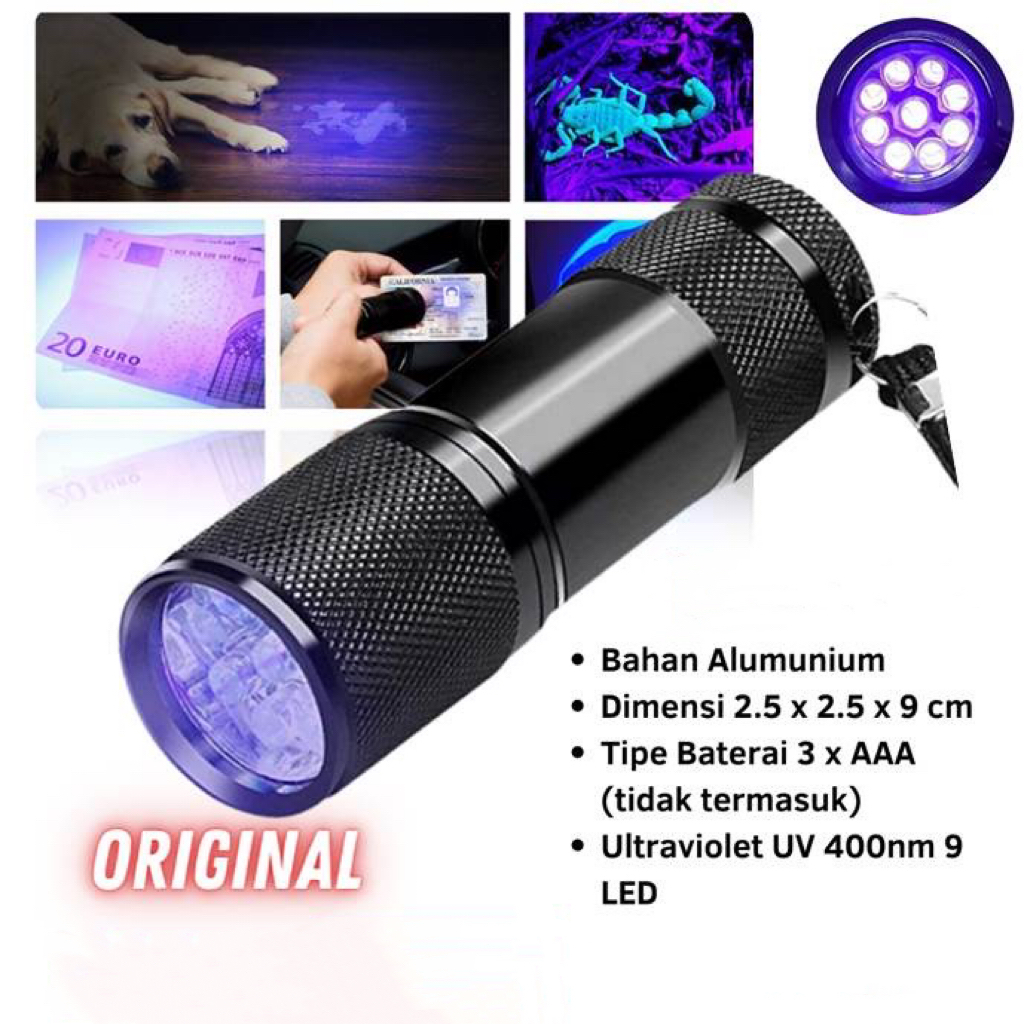 SENTER UV Taffware LED Ultraviolet Senter Ultraviolet Flourescence