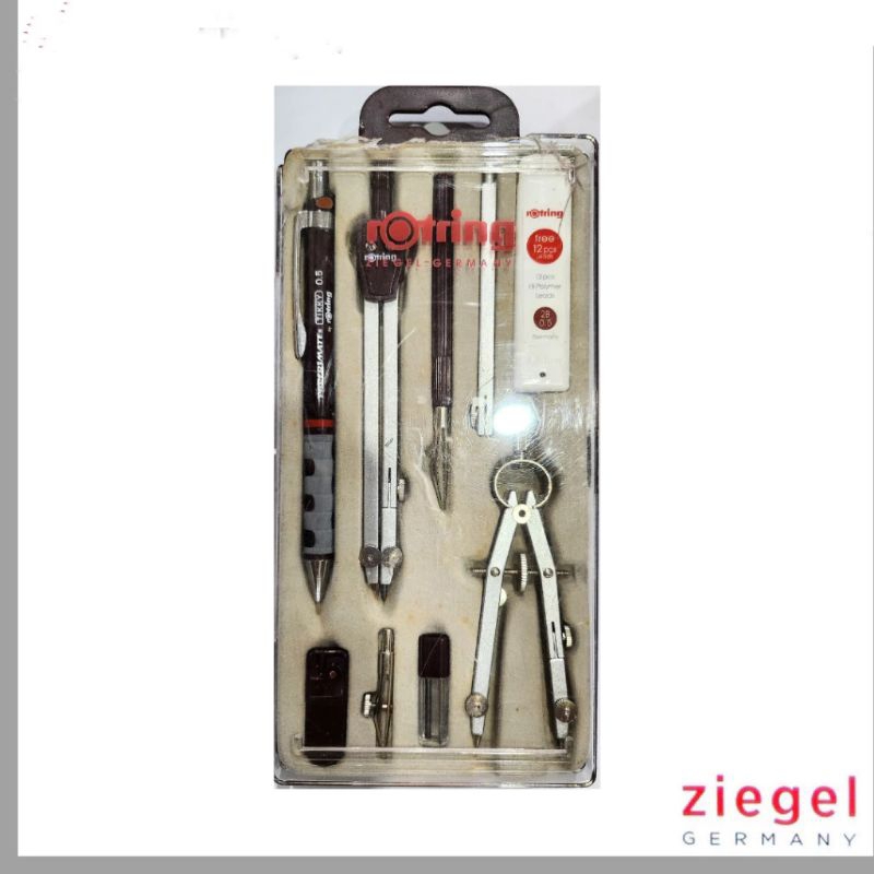 

ZIEGEL COMPASS SET 3 IN PLASTIC BOX JANGKA PENSIL LEAD ROTRING DALAM KOTAK MIKA