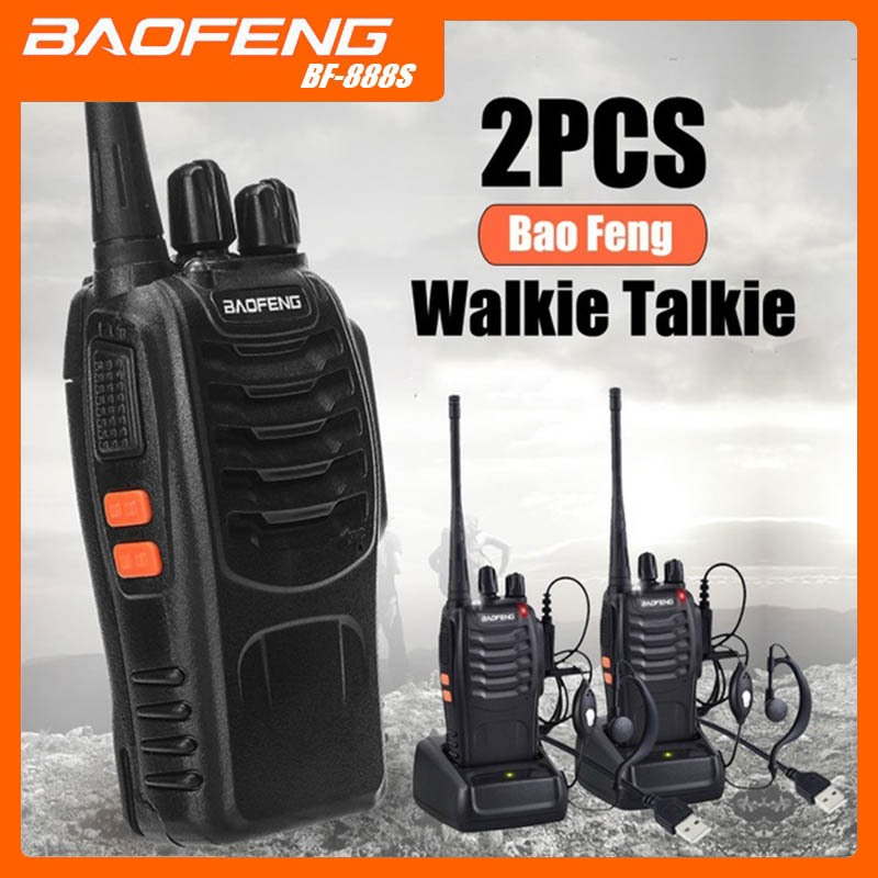 【Ready Stock Cod 】Walkie Talkie BF 888S HT Waterproof Portable Walky Talky Jarak Jauh 10km(Max) 2 Way Radio Walkie Talkies HT Handy Talky Radio Set With Charger