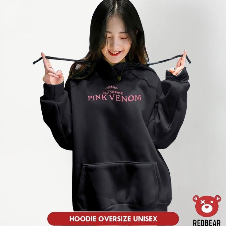 Redbear Hoodie Jumper Blackpink Pink Venom (Sablon) M-XXL Wanita