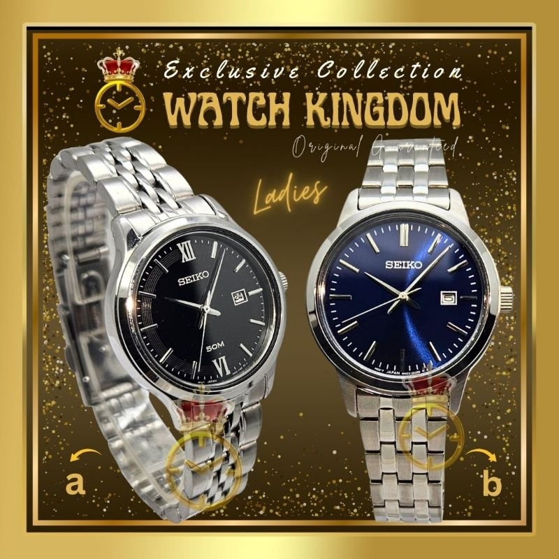 Jam Tangan Wanita Seiko Original Kalender Tanggal Date Water Proof Anti Tahan Air Tali Rantai Stainl