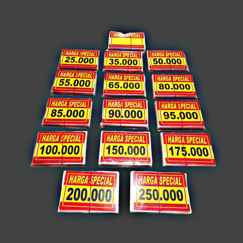 

kertas tulisan bandrol harga bolak balik laminating anti air dan anti basah