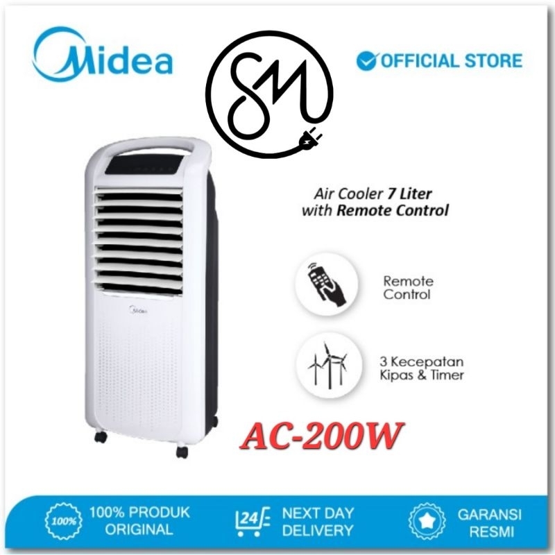 Air Cooler Midea AC200-W 7 Liter AC-200W AC 200 W AC200W 3in1 Purifier