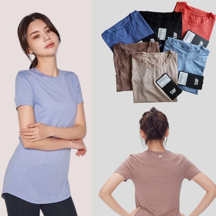 Kaos Olahraga wanita STL original Korea kaos jogging wanita Korea kaos yoga wanita Korea kaos senam 