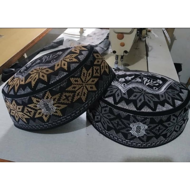 peci kopeah malaysia bordir motif bintang/peci malaysia terompah bordir