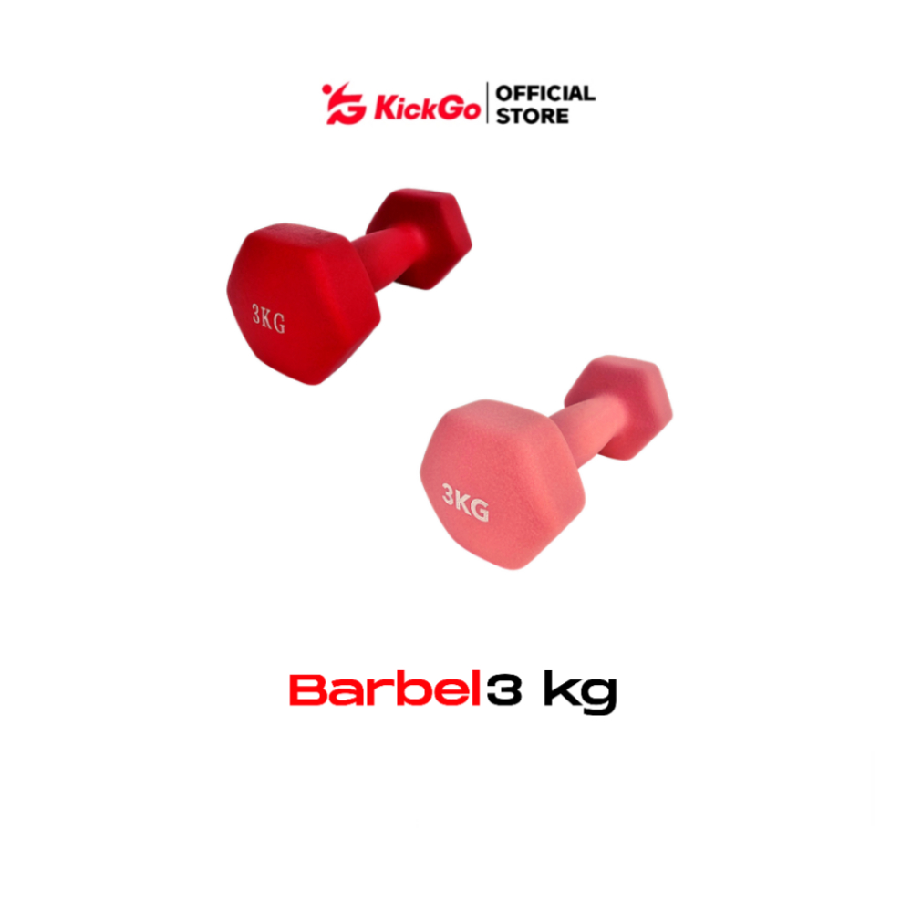 KickGo Barbel 3Kg Dumbell Barbell Dumbbell Vinyl Bahan Besi Neoprene Anti Slip 3 Kg 1 Buah