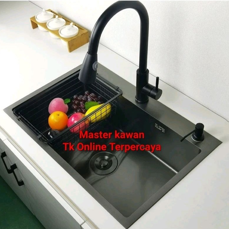 Paket Lengkap Kitchen Sink SILL GRANIT ONAN 6146 DARK BLACK /Sink ONAN SILL GRANIT 6146
