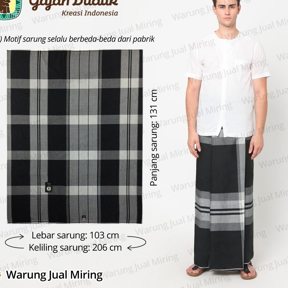 SARUNG GAJAH DUDUK MOTIF TERBARU HITAM PUTIH