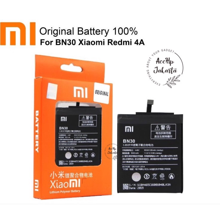 Baterai Batre Xiaomi Redmi 4a BN 30 - BN30 Batre Xiaomi Redmi 4a Ori 100% Distributor
