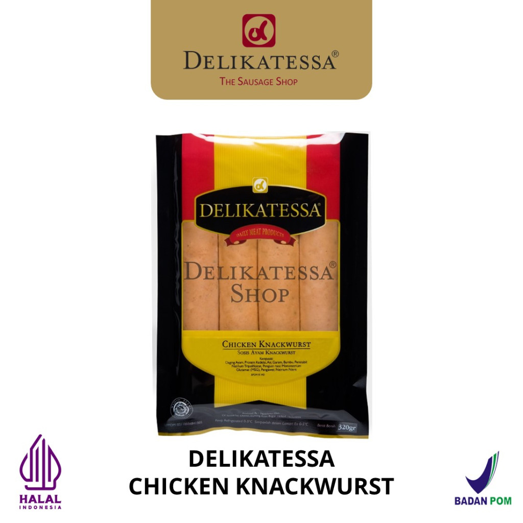

Delikatessa Chicken Knackwurst 320 gr Sosis Ayam Bakar Jumbo Halal