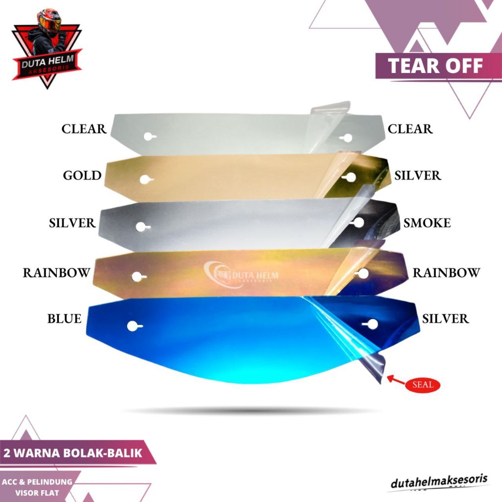 Tear Off Helm Nhk GP1000 Gp-1k Rx9 Terminator GP 1000 Rx Nine Aksesoris Kaca Flat Visor Full Face Ir