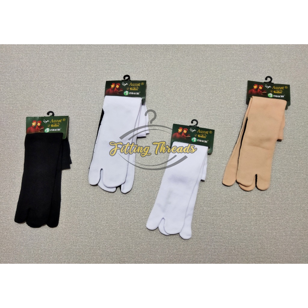 Kaos Kaki Sebetis Jempol / Kaus Kaki Jempol Muslimah Hitam Putih Cream