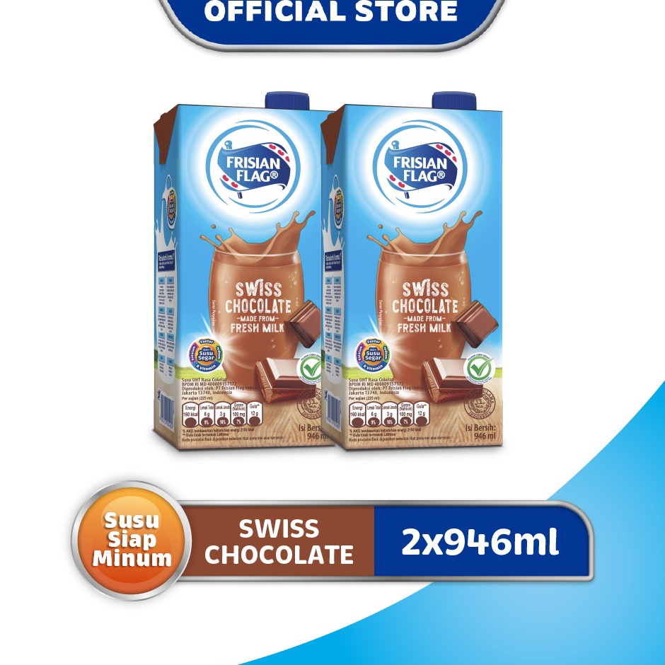 

Frisian Flag Family UHT Swiss Chocolate 946 ml x 2 pcs