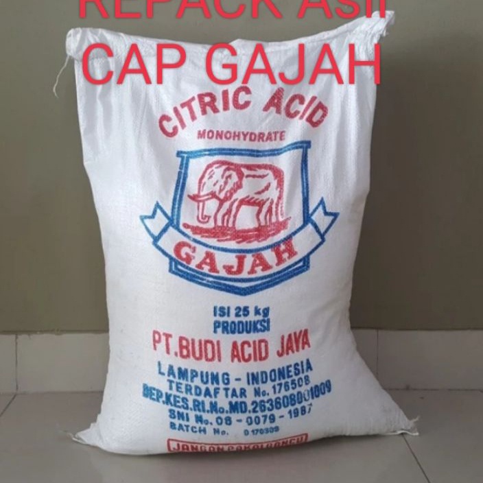 Segera Dapatkan Sitrun Asli Cap Gajah REPACK 1 Kilo Gram/ Asam Sitrun 1kg/ Citrun.