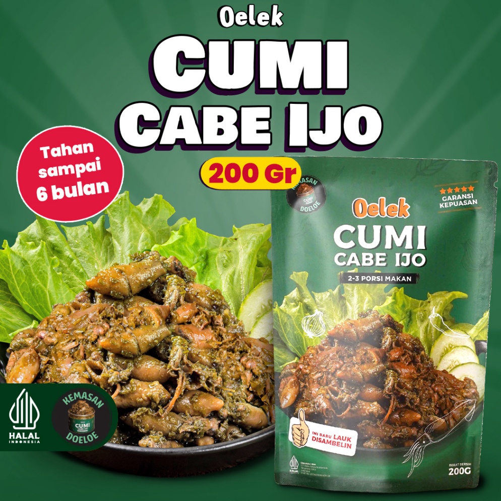

COD✅ TERMURAH✅ Oelek Cumi Cabe Ijo Oelek / Lauk Cumi Cabai ijo / Lauk Siap Saji