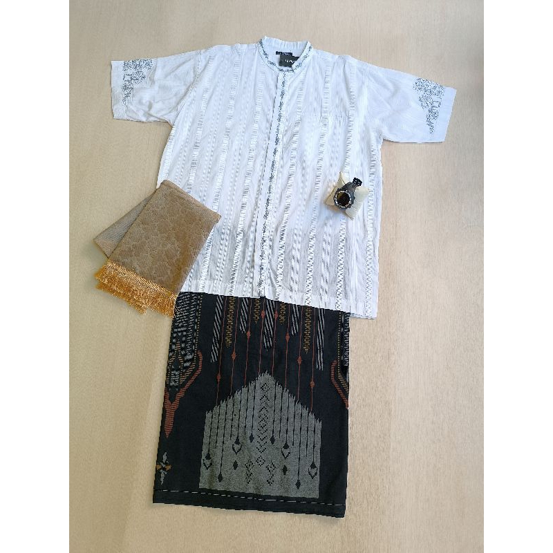 GHULISTAN14 KOKO LA SHAKKA DEWASA PUTIH BORDIR BIRU/ KOKO LA SHAKKA PUTIH