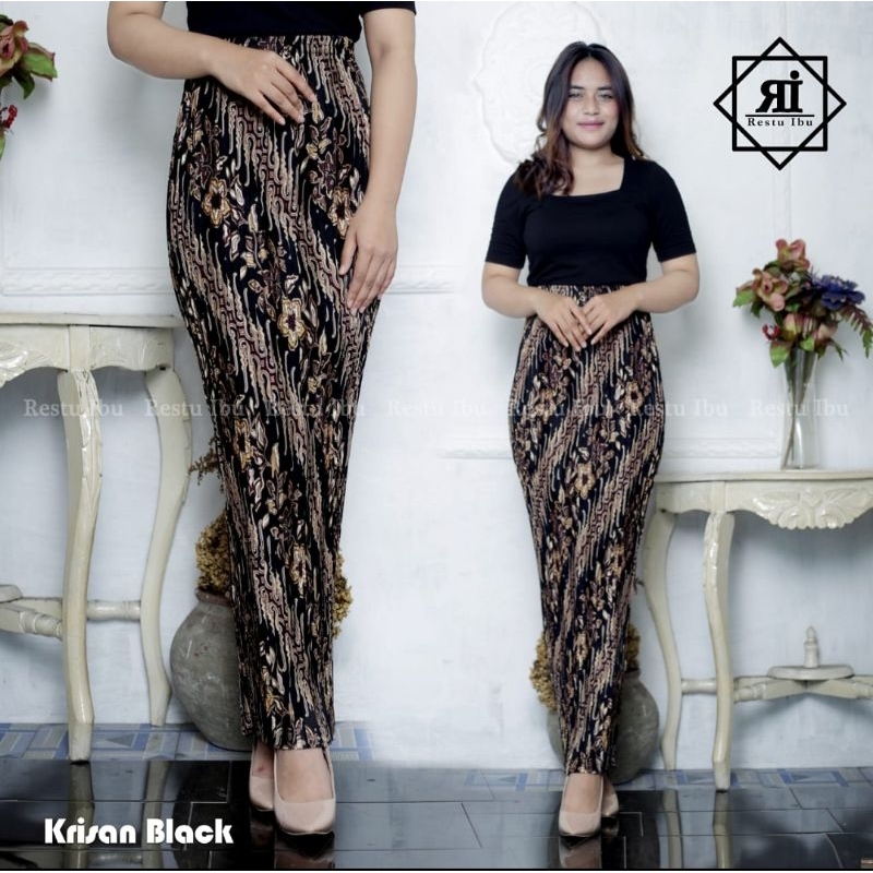 ROK PLISKET MOTIF BATIK / ROK WANITA PESTA
