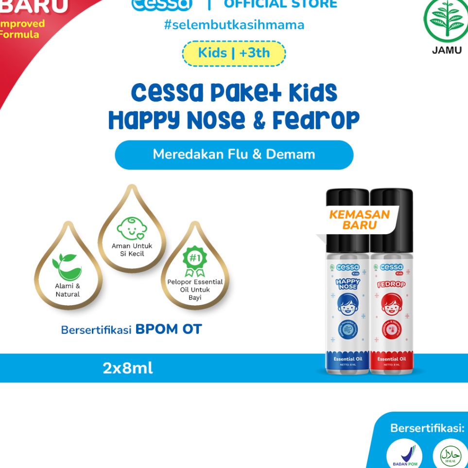 Promosi MenarikI3u8T [11.11 SALE] Cessa Paket Kids Happy Nose & Fedrop Meredakan Flu & Batuk Dan Dem