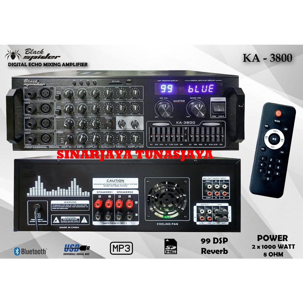 AMPLI BLACK SPIDER BS KA3800 POWER AMPLIFIER BLACK SPIDER BS KA 3800