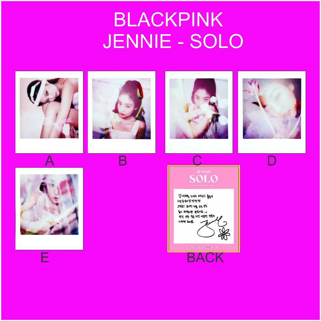 (BISA SATUAN) Blackpink Jennie Solo Photocard Kpop