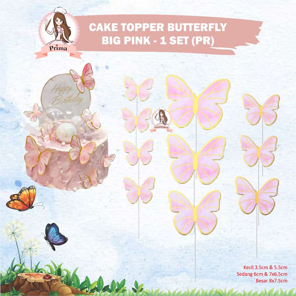 Cake topper butterfly - cake topper kupu