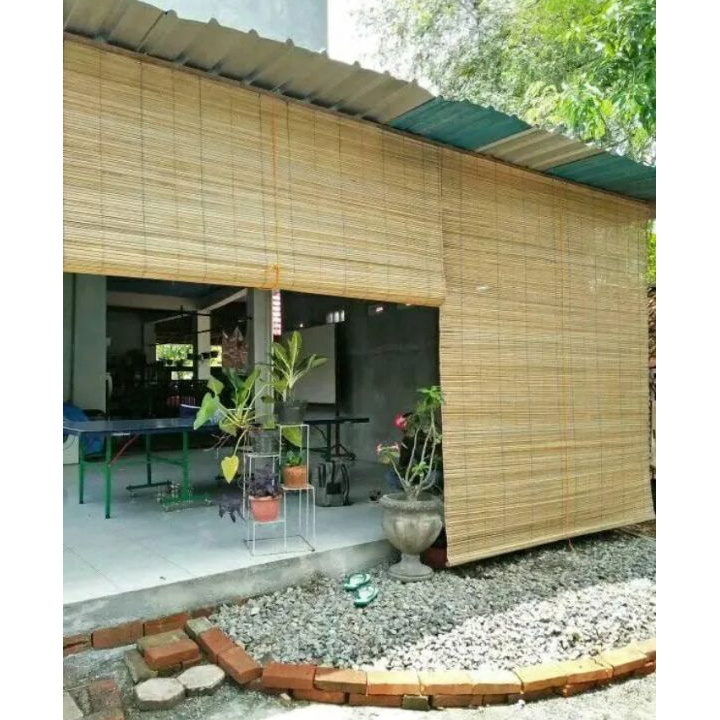 Star Seller, Kerey tirai Bambu sawit uk 2,5x2,5 .lengkap tali+Ring.krey bambu sawit/kerey tirai.