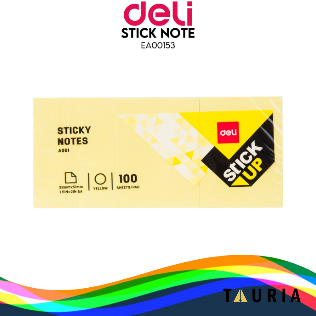 

DELI STICK STICKY NOTE PAD NEON 76X76 A02302