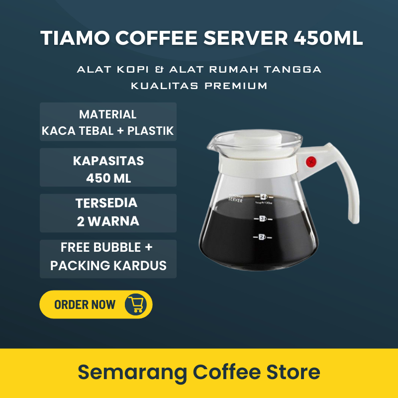 Coffee Server Kaca Tiamo Teko Server Dripper Server v60 Driper Server Kopi v60