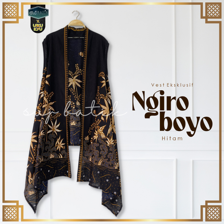 Batik wanita terbaru atasan tanpa lengan long crop baju kondangan kantor formal cardigan outer set d