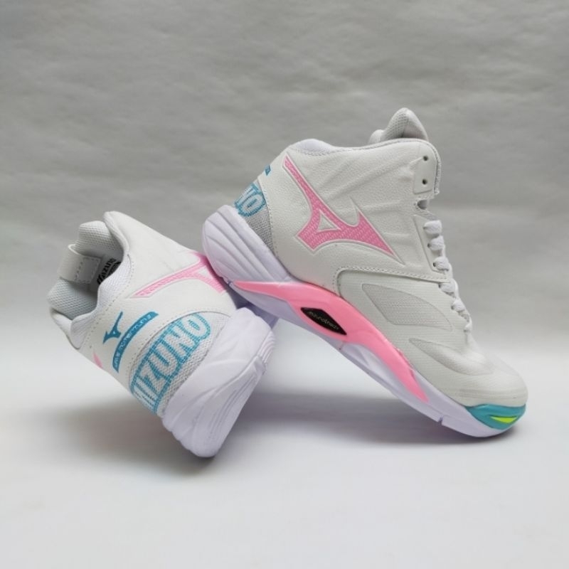 Sepatu Volly Wanita Mizuno Putih - Sepatu Olahraga Cewek Voli