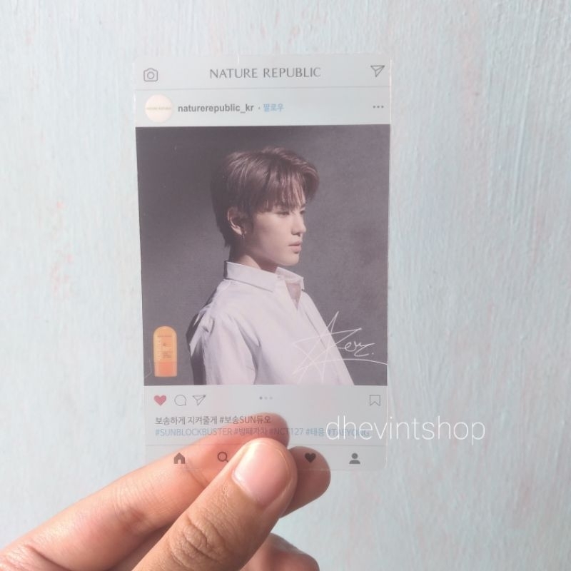 OFFICIAL NCT 127 TAEYONG PC PHOTOCARD NATURE REPUBLIC NATREP VOL.1