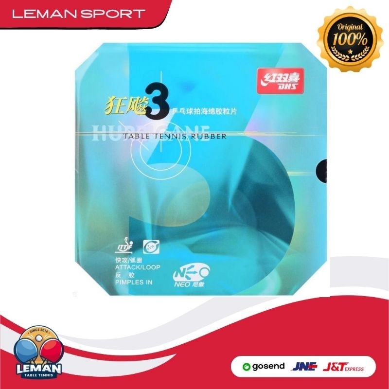 Karet DHS Hurricane Neo Commercial D39 / 2.2 mm / Karet Bet Pingpong Tenis Meja