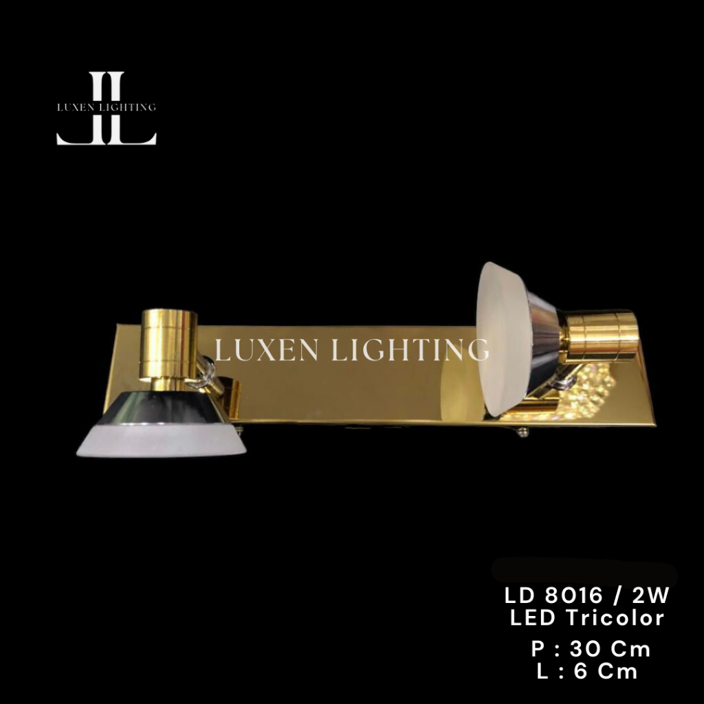 Lampu dinding wastafel hotel kamar mandi tidur cafe restaurant tipe 8016/2W GOLD