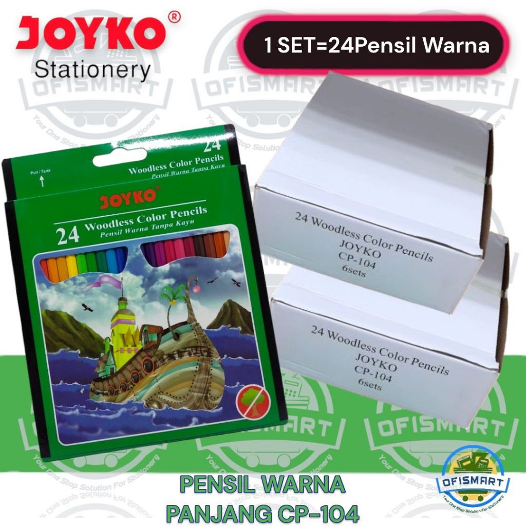 

Joyko Pensil Warna Panjang CP-104 Woodles | @1SET=24Warna