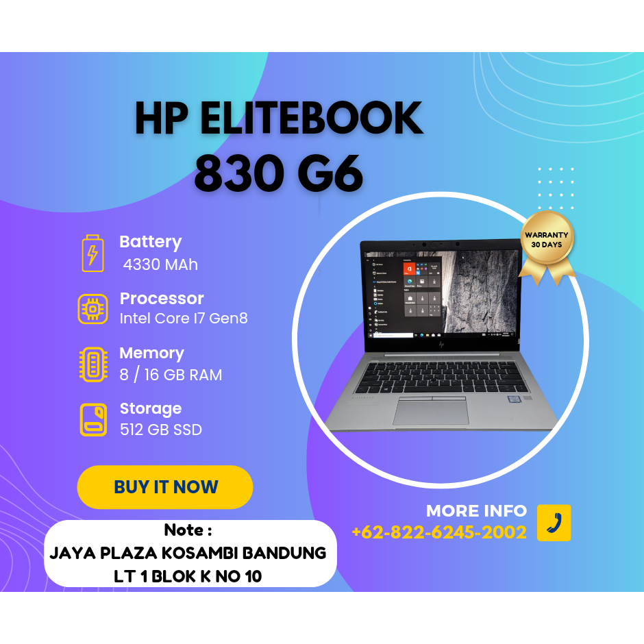 Laptop Hp Elitebook 830 G6 Intel Core I5 Gen8 / I7 Gen8