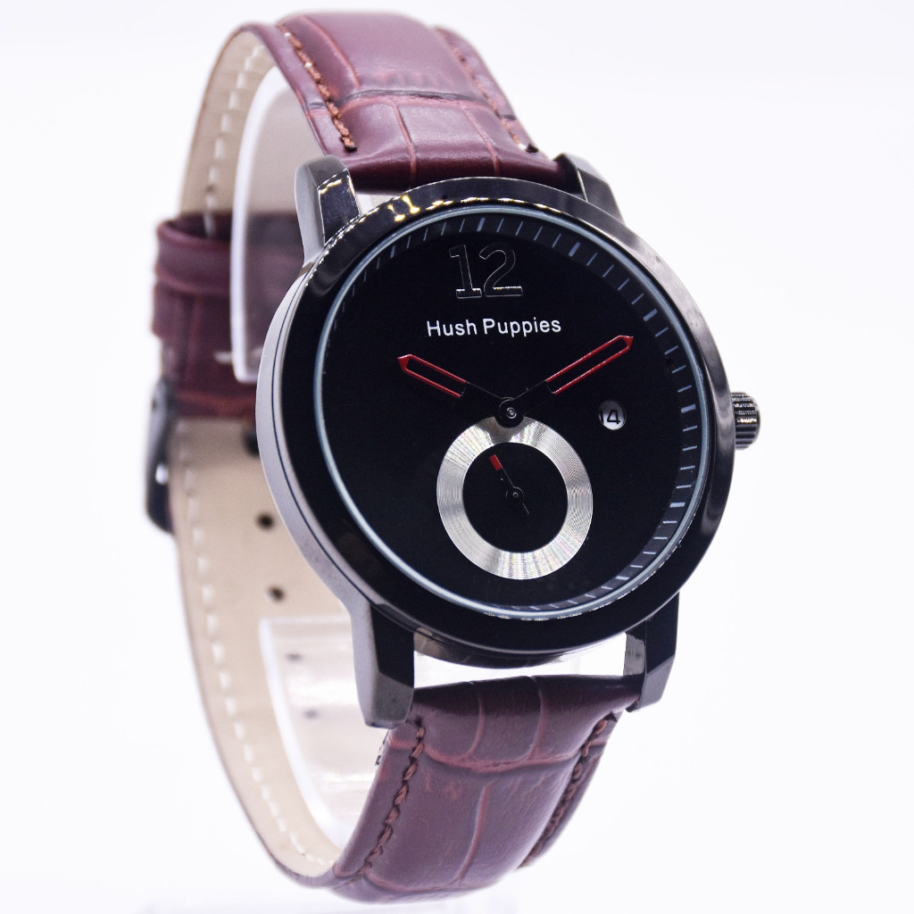 Jam Tangan Analog  Wanita Hush Puppies HP-2348 Strap Kulit Tanggal Aktif Free Box