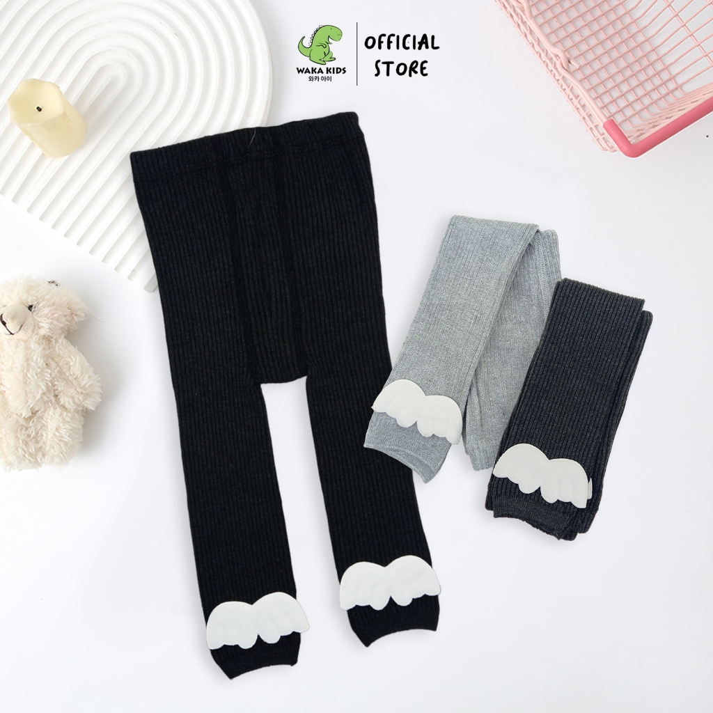 Celana Legging Bayi Anak Perempuan Rajut Cotton Knit Rib Motif Sayap Wings 3D Import 4323 Venrz