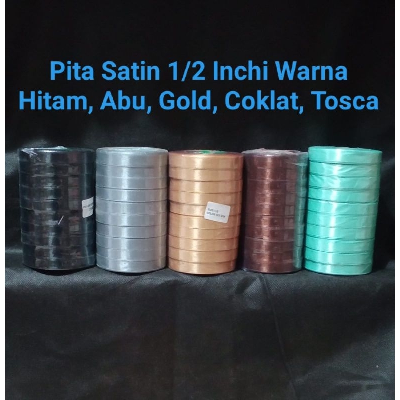 

Pita Satin 1/2 inchi Per Roll 25 Yard / Ribbon Satin 1.3 cm Per Roll Murah dan Berkualitas