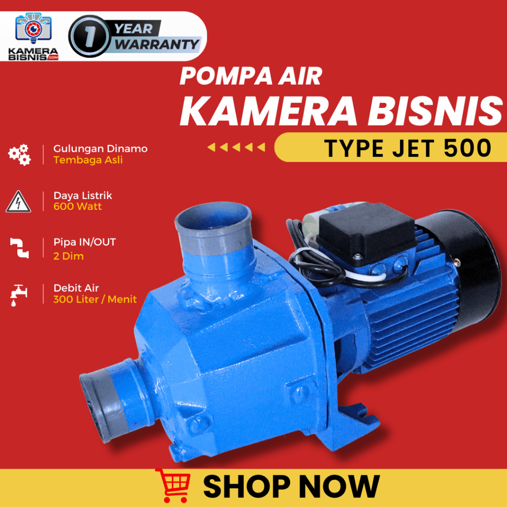 JET 500 pompa air irigasi sawah pipa 2 dim kapasitas besar pompa air listrik hemat listrik untuk iri