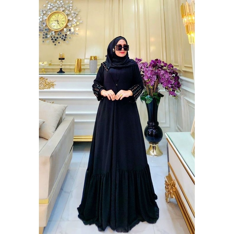 New Syafeera Ac Original Syar'i ZANETA SERIES Gamis Outer Set Pasmina Abaya Turki // Bisa Cod Alisha
