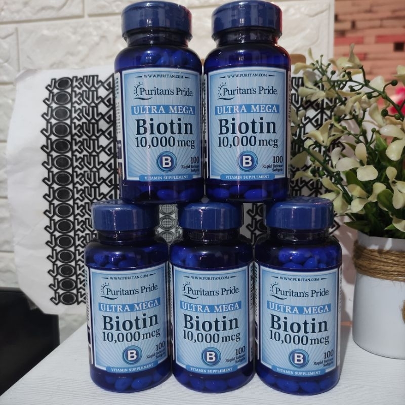 Biotin 10000 Mcg 50 Softgel Puritan's Pride Original Segel