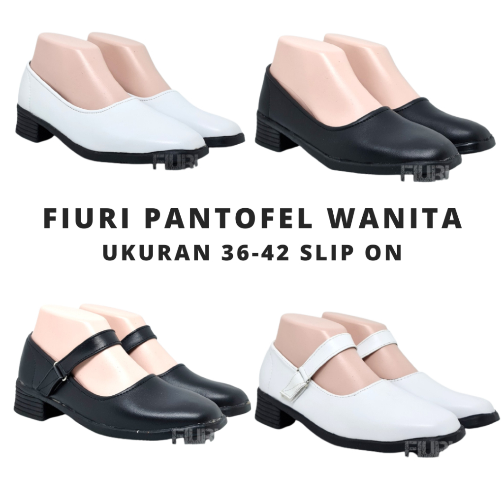 FIURI - PANTOFEL WANITA - 36-43 - SEPATU PANTOFEL SEKOLAH KULIAH KERJA CEWEK GROUPING