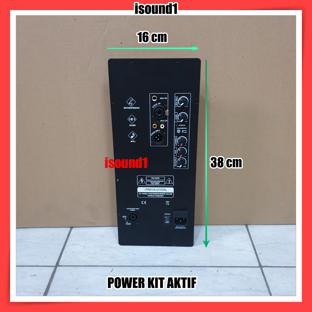 POWER KIT MESIN KIT SPEAKER AKTIF 300 WATT UKURAN 16 X 38 CM