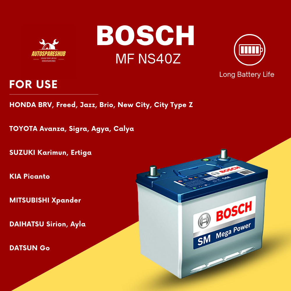 Aki Mobil Toyota Avanza NS40Z Bosch Aki Kering Mobil for Suzuki Swift/Terios/Avanza/Outlander/Luxio