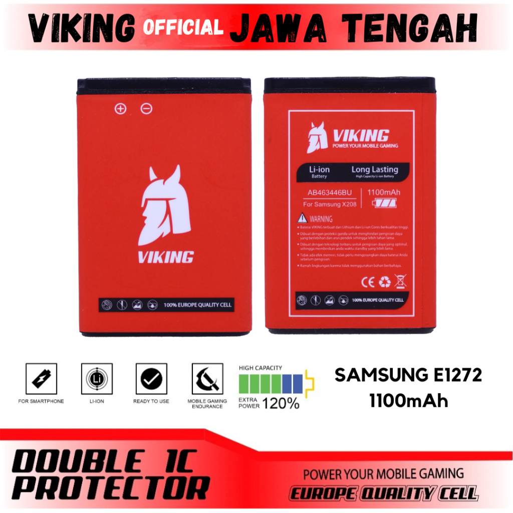 VIKING Baterai Samsung E1272 / E1195 / E1080 / C3303 / B310 (AB463446BU) Double Power