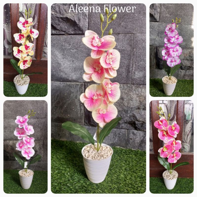 (COD) BUNGA ANGGREK HIAS BUNGA MEJA BUNGA ANGGREK ARTIFICIAL