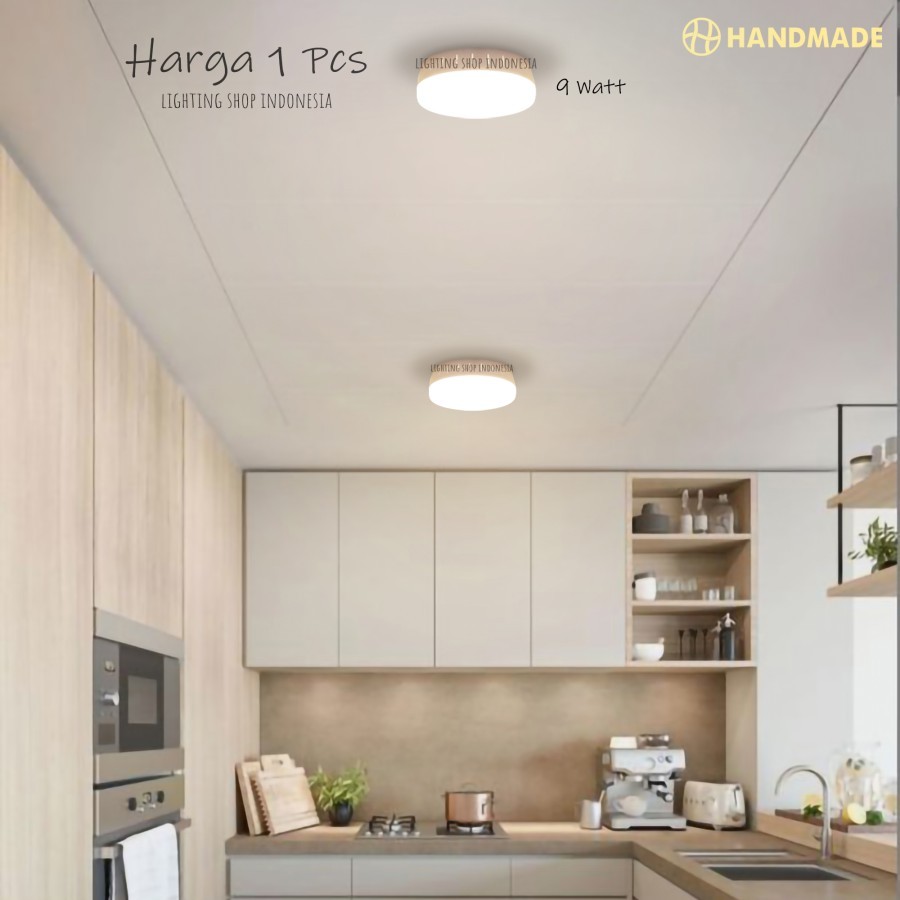 H-371 lampu downlight outbow led 7w tempel plafon panel bulat handmade