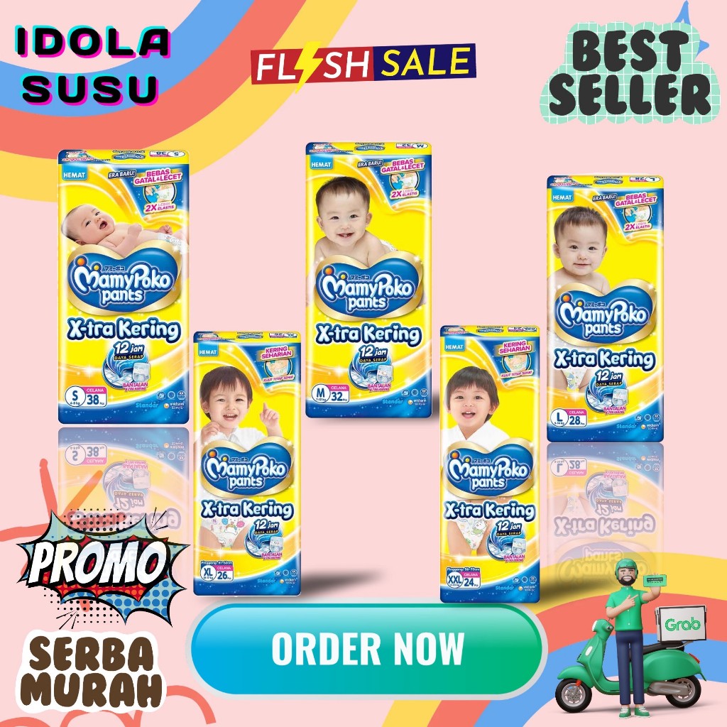 MAMYPOKO Pants Xtra Kering S38 M32 L28 XL26 XXL24 Mami Poko Xtra Kering - Popok Celana